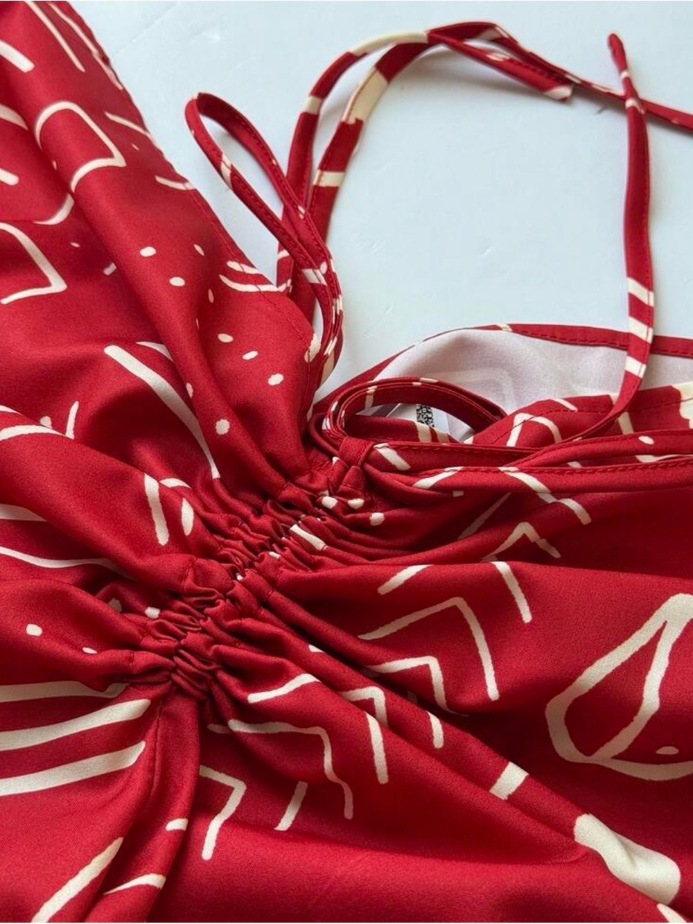 Plus-Size Red Printed Wide-Leg Jumpsuit - Picture 7 of 7
